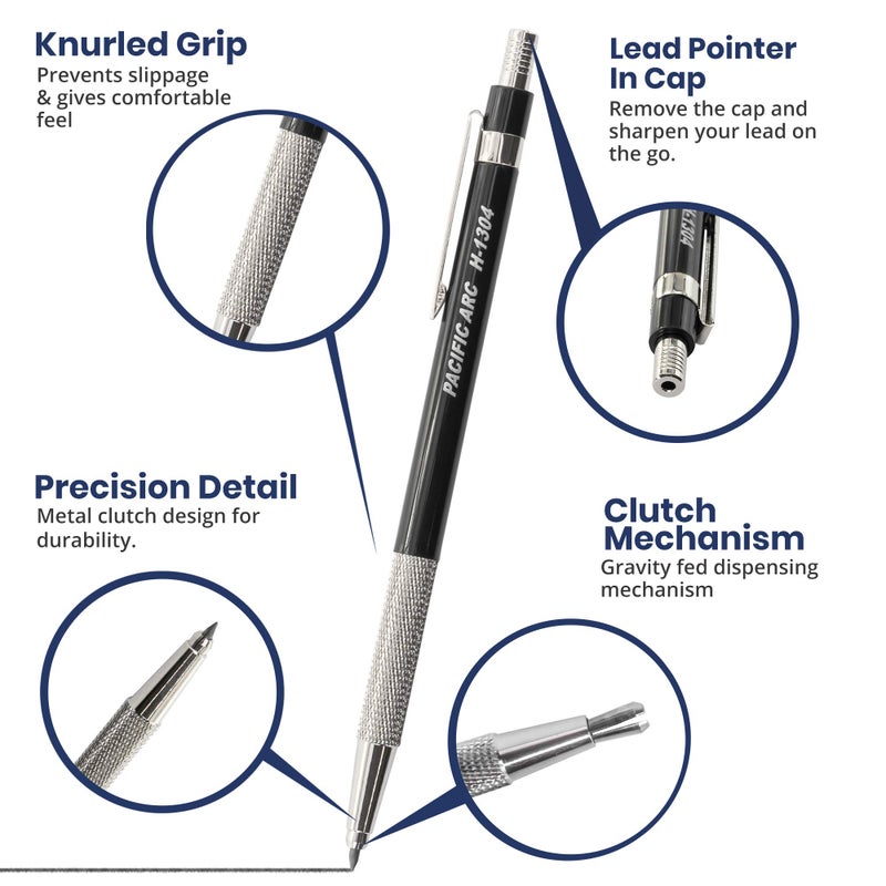 Pacific Arc 2mm Gravity Fed Lead Holder and Lead Sharpener, Blue Drafting Pencil for Artist Drawing, Drafting, and Sketching - Image 2